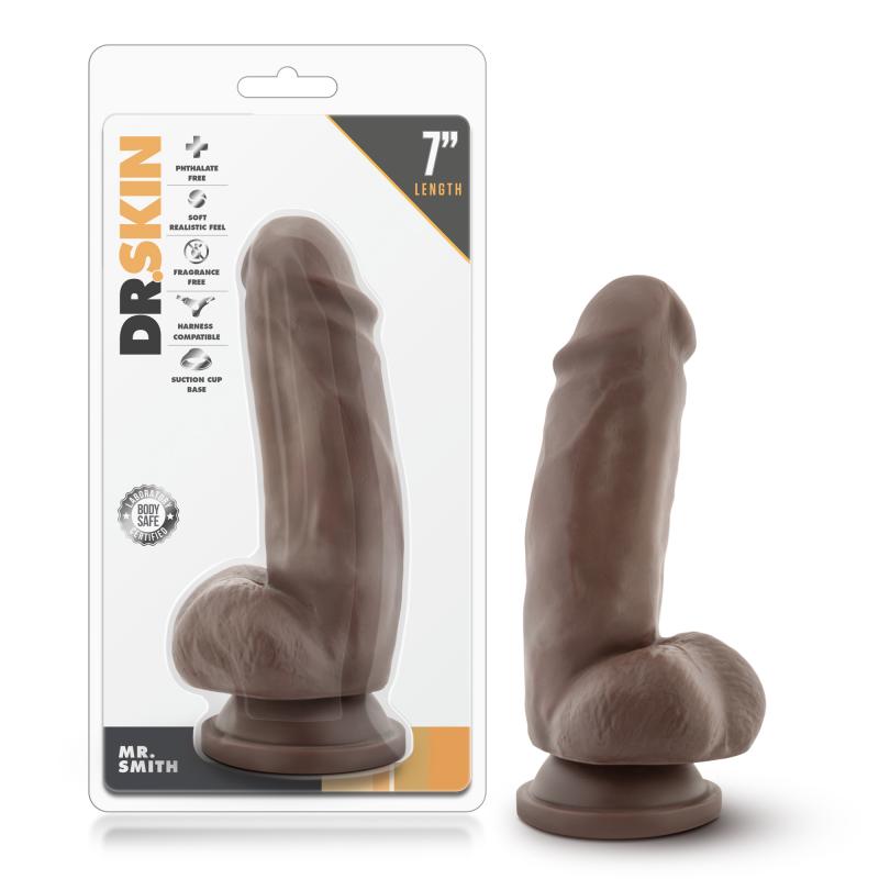 Dr. Skin - Mr. Smith Dildo With Suction Cup 7 - Chocolate - UABDSM