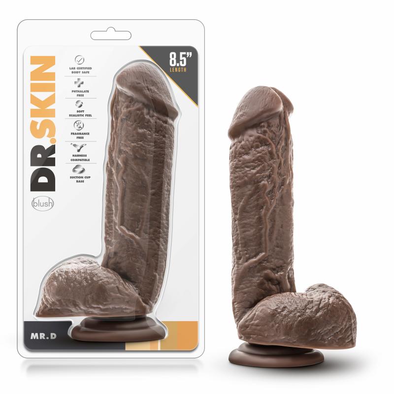 Dr. Skin - Mr. D. Dildo With Suction Cup 8.5 - Chocolate - UABDSM