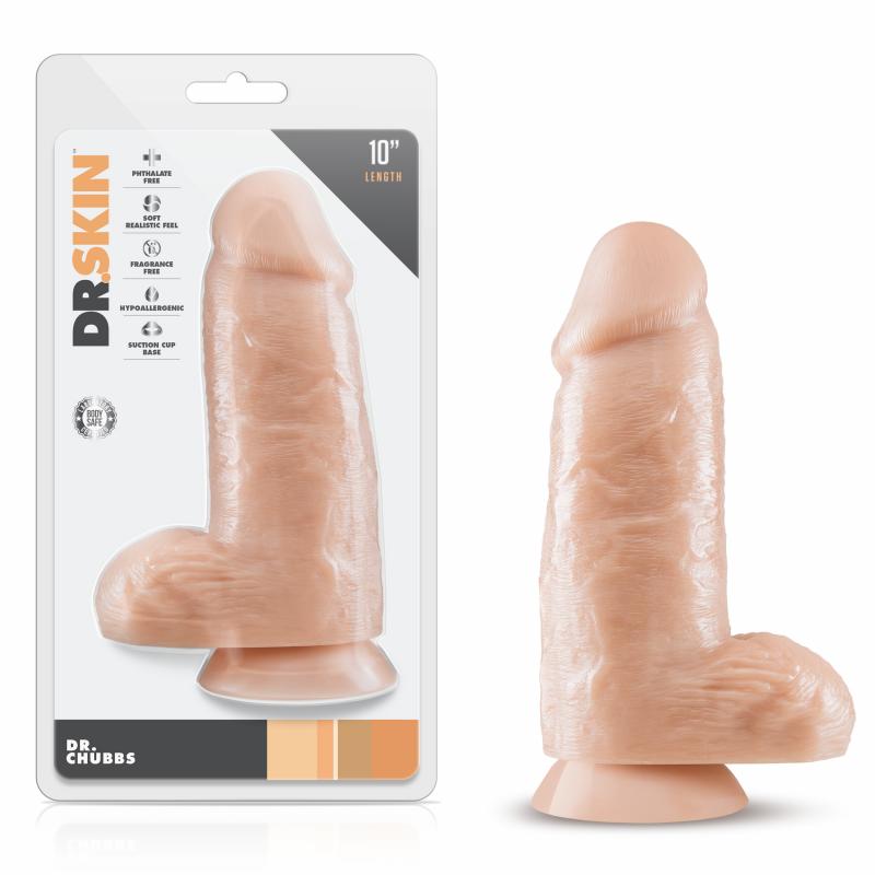 Dr. Skin - Dr. Chubbs Dildo With Suction Cup 10 - Vanilla - UABDSM