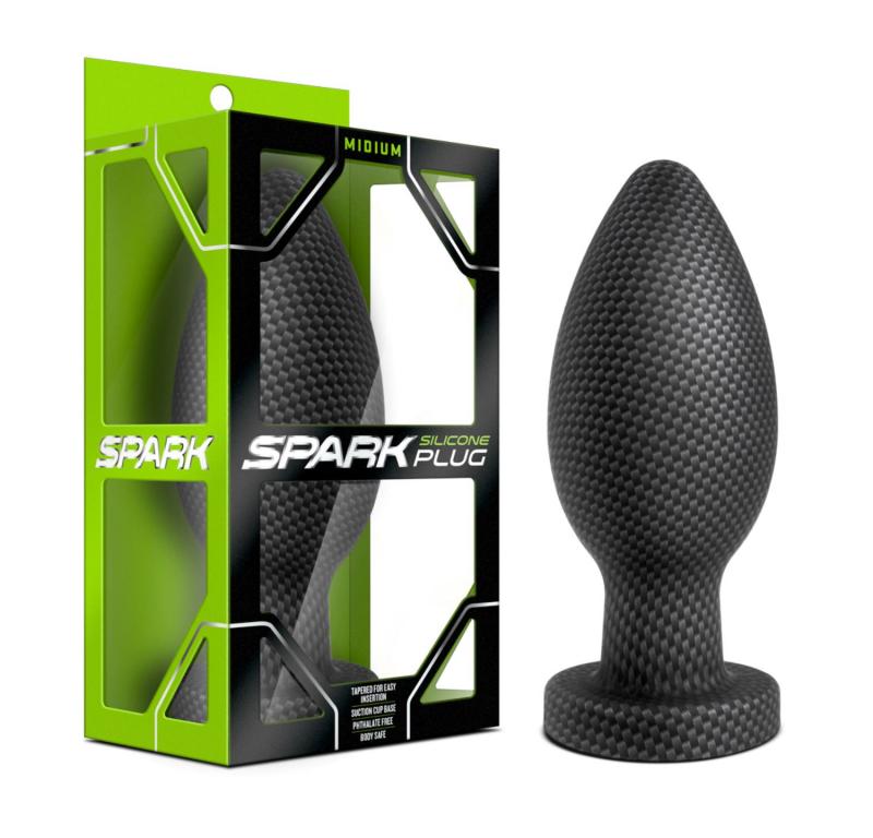 Spark - Silicone Anal Plug Carbon Fiber - Medium - UABDSM