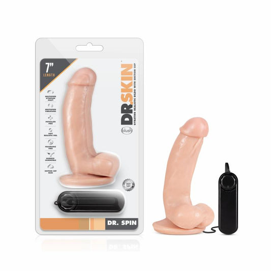 Dr. Skin - - Dr. Spin Realistic Dildo With Suction Cup 7 - Vanilla - UABDSM