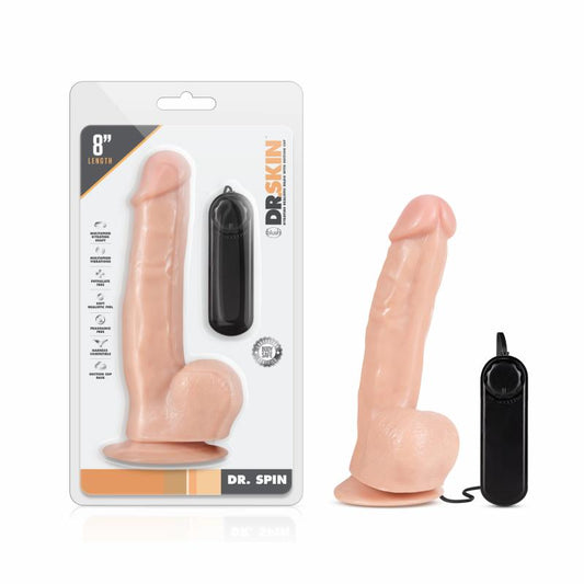 Dr. Skin - Dr. Spin Realistic Dildo With Suction Cup 8.75 - Vanilla - UABDSM