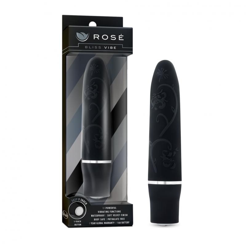 Rose - Bliss Vibe Bullet Vibrator - Black - UABDSM