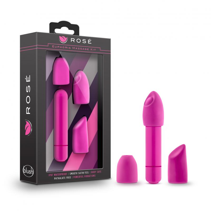 Rose - Euphoria Bullet Vibrator With Tips - Pink - UABDSM