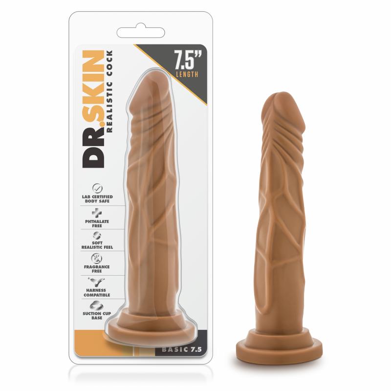 Dr. Skin - Realistic Dildo With Suction Cup 7.5 - Mocha - UABDSM