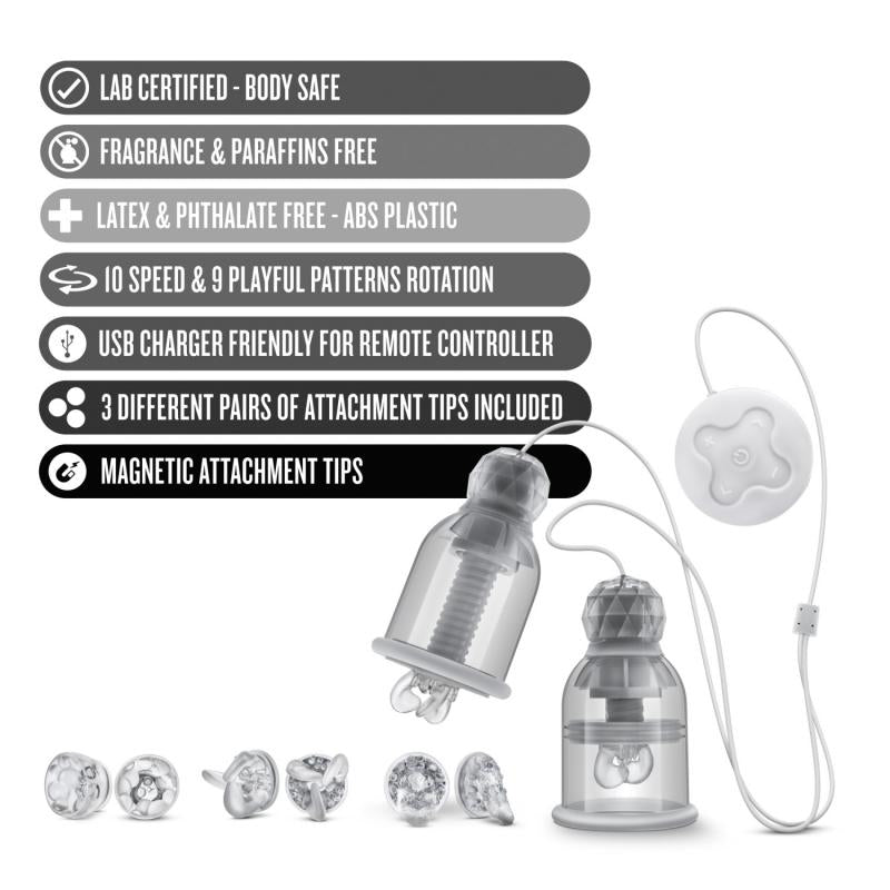 Temptasia - Titillator Vibrating And Rotating Nipple Suckers - UABDSM