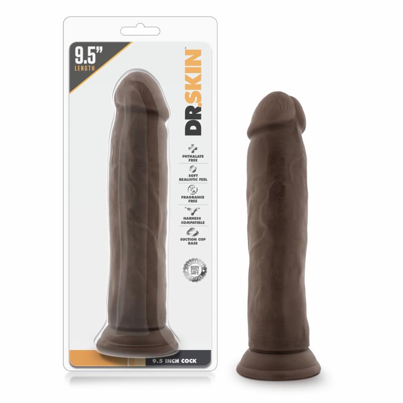 Dr. Skin - Realistic Dildo With Suction Cup 9.5 - Chocolate - UABDSM