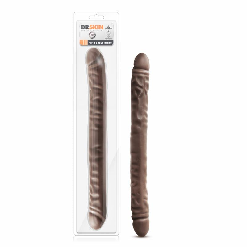 Dr. Skin - Realistic Double Dildo 18 - Chocolate - UABDSM