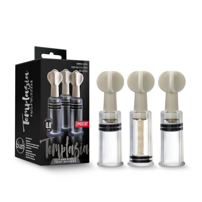 Temptasia - Clit And Nipple Twist Suckers - Set Of 3 - Clear - UABDSM