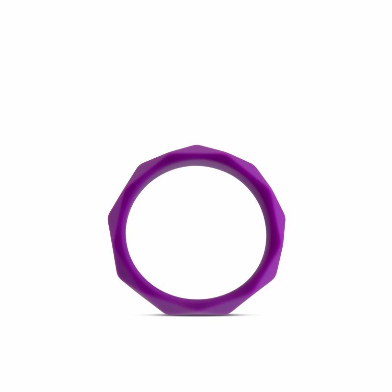 Wellness - Geo Silicone Cockring - Purple - UABDSM