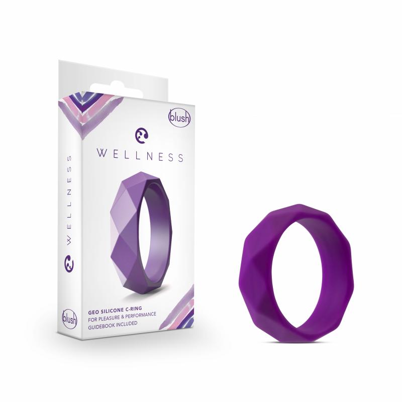 Wellness - Geo Silicone Cockring - Purple - UABDSM