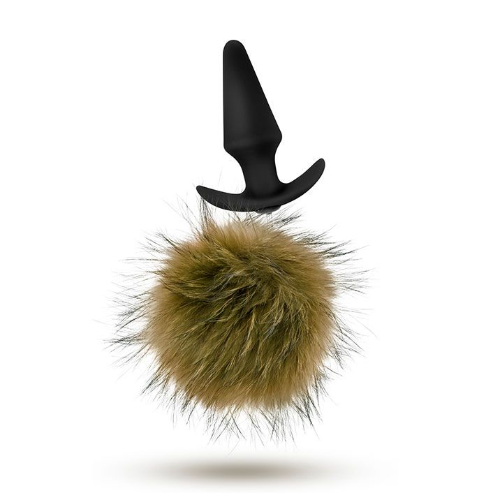 Pom Plugs Brown Fur Pom Pom Butt Plug - UABDSM