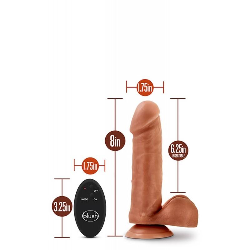 Dr. Skin - 8 Inch 10 Function Wireless Remote Dildo - Beige - UABDSM