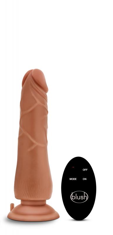 Dr. Skin - 9 Inch 10 Function Wireless Remote Dildo - Mocha - UABDSM