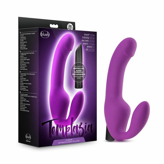 Temptasia - Cyrus Vibrating Strapless Strap-on - Purple - UABDSM
