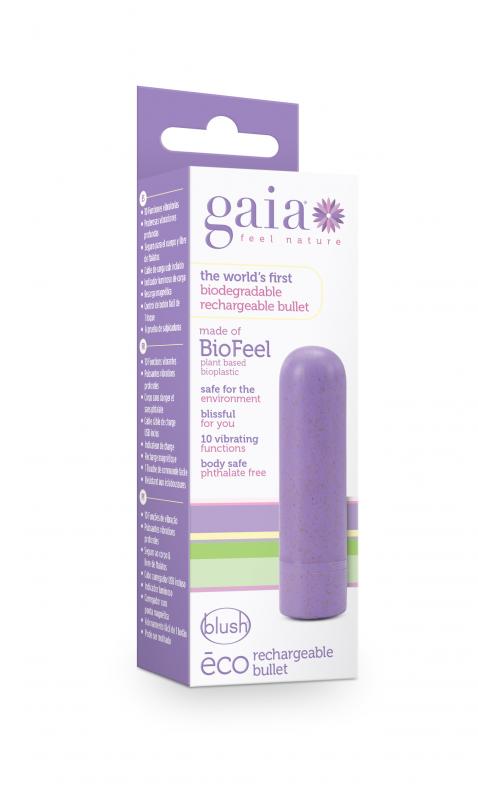 Gaia Eco Rechargeable Bullet Vibrator - Lilac - UABDSM