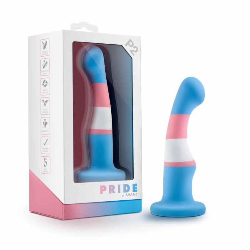 Avant - Pride Silicone Dildo With Suction Cup - True Blue - UABDSM