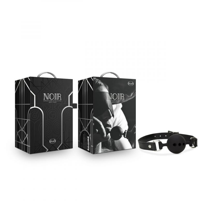 Noir - Breathable Silicone Ball Gag - Black - UABDSM