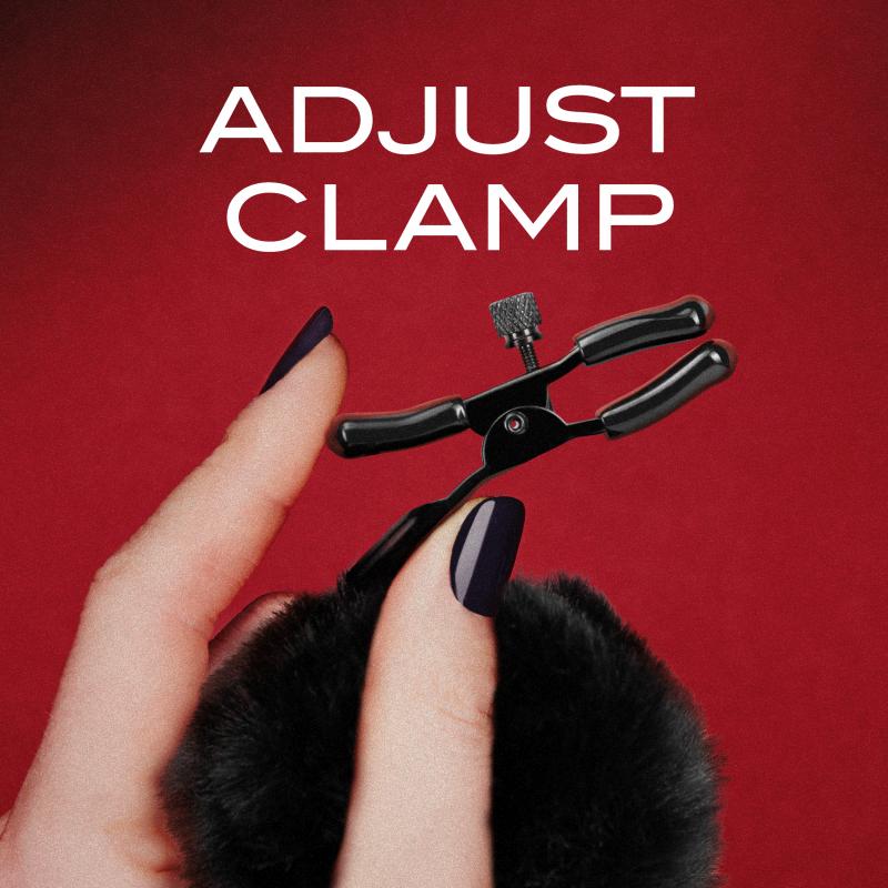 Noir - Pom Adjustable Nipple Clamps - Black - UABDSM