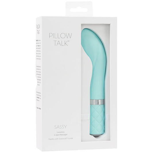 Pillow Talk Sassy G-Spot Vibe With Swarovski Crystal - Teal - UABDSM