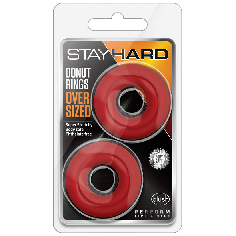 Stay Hard Donut Rings Oversized-Red 2Pk - UABDSM