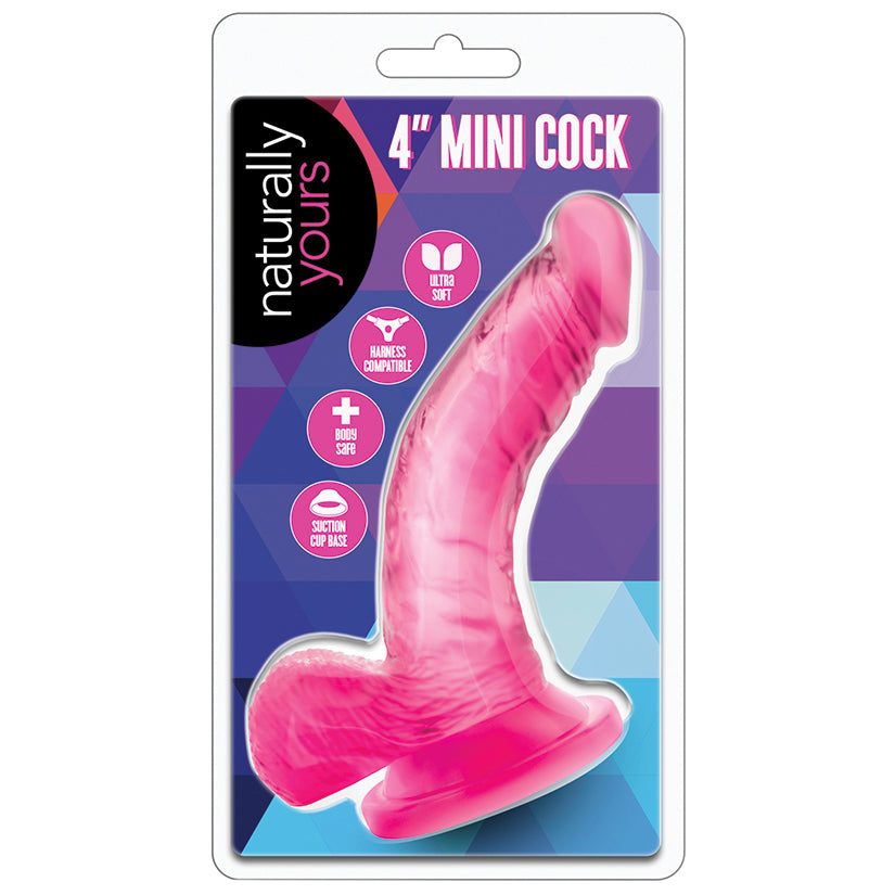 Naturally Yours - 4 Inch Mini Cock - Pink - UABDSM