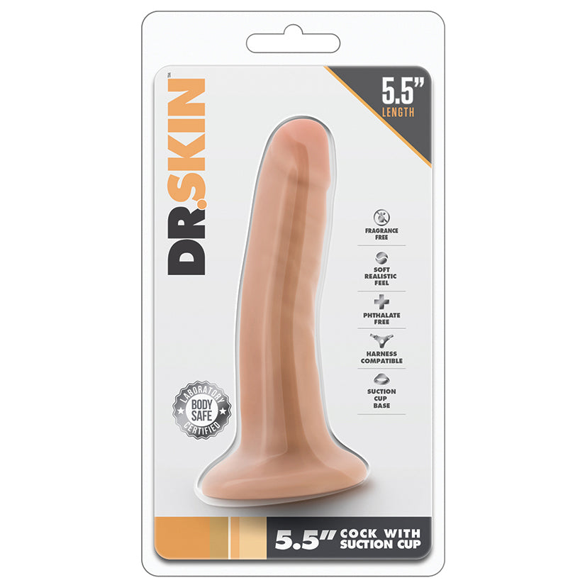 Dr. Skin - 5.5 Inch Cock With Suction Cup - Vanilla - UABDSM