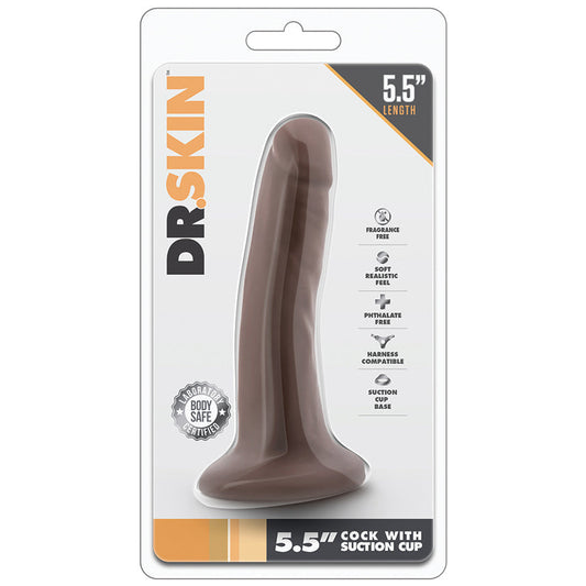 Dr. Skin - 5.5 Inch Cock With Suction Cup - Chocolate - UABDSM