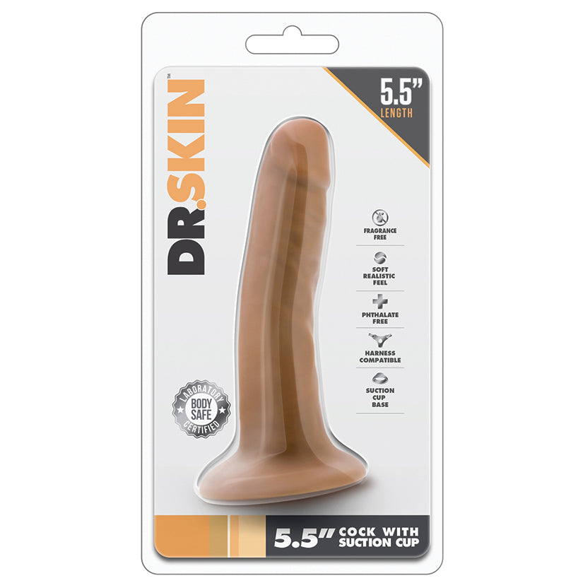 Dr. Skin - 5.5 Inch Cock With Suction Cup - Mocha - UABDSM