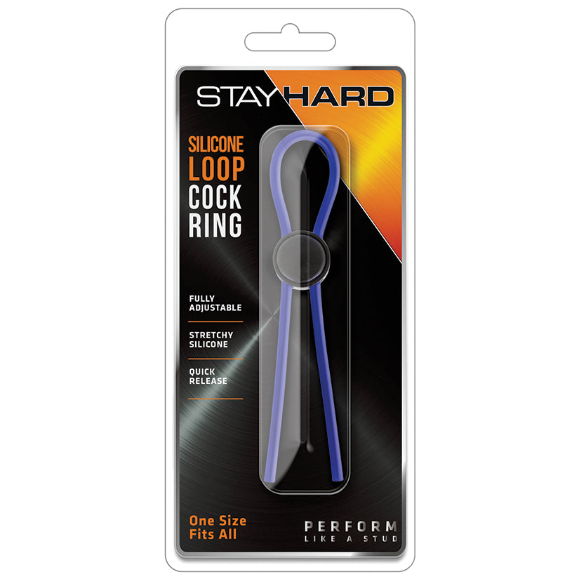 Stay Hard Silicone Loop Cock Ring-Blue - UABDSM