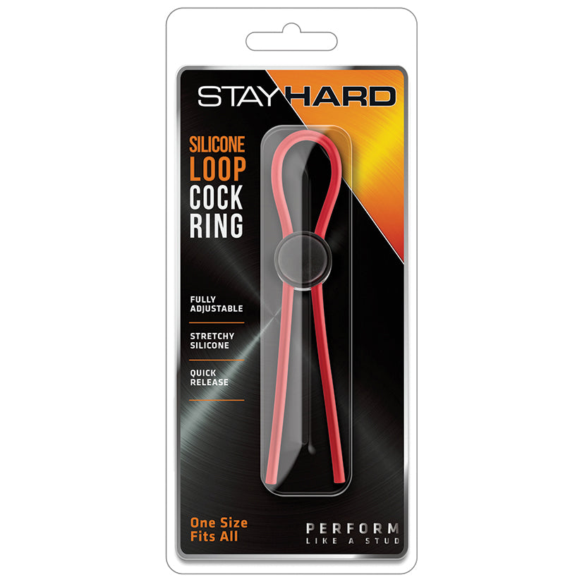 Stay Hard - Silicone Loop Cock Ring - Red - UABDSM