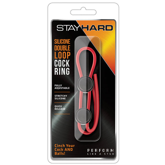 Stay Hard - Silicone Double Loop Cock Ring - Blue - UABDSM