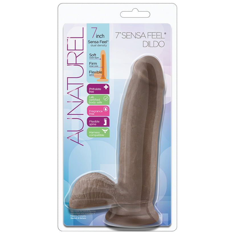 Au Naturel - 7 Sensa Feel Dildo - Chocolate - UABDSM