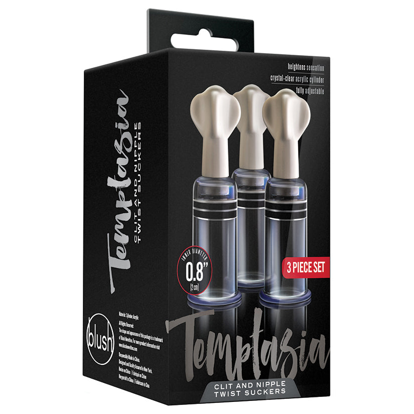 Temptasia Clit And Nipple Twist Suckers-Clear Set of 3 - UABDSM