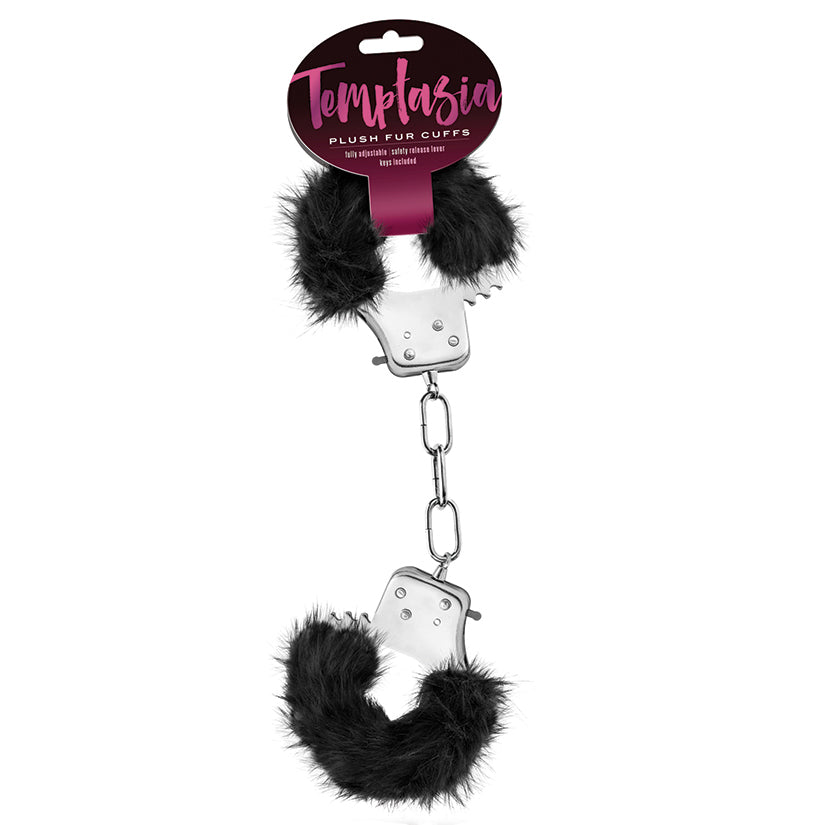 Temptasia - Plush Fur Cuffs - Black - UABDSM