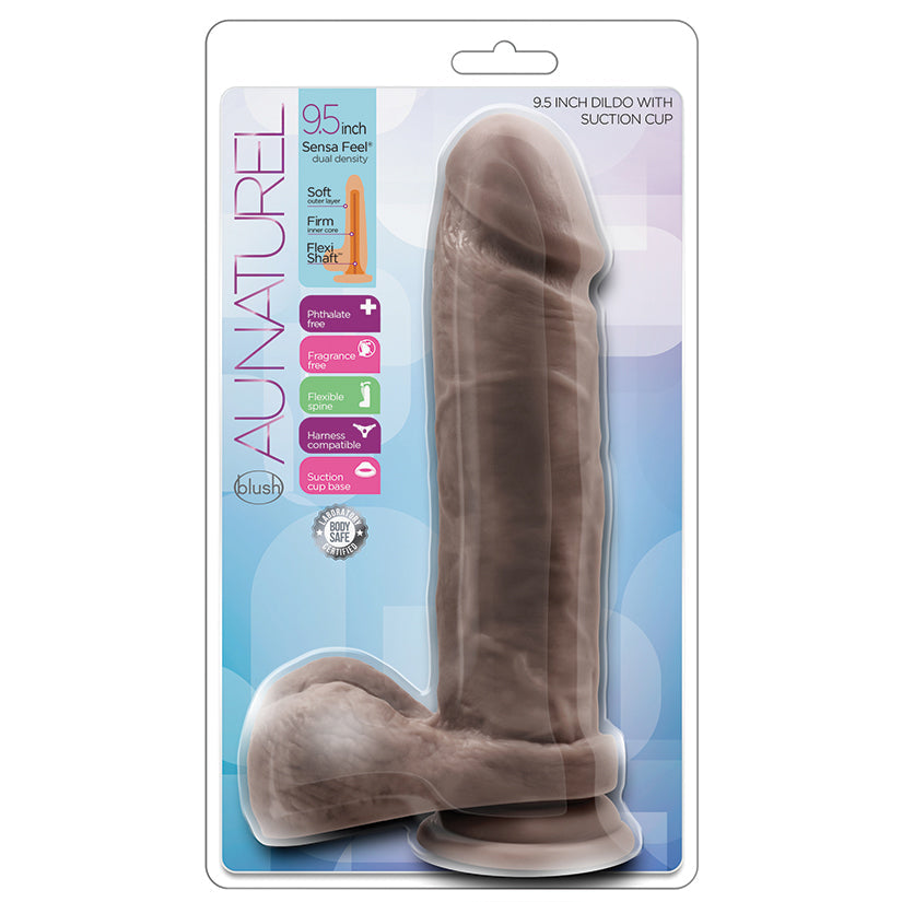 Au Naturel Dildo with Suction Cup-Chocolate 9.5 - UABDSM