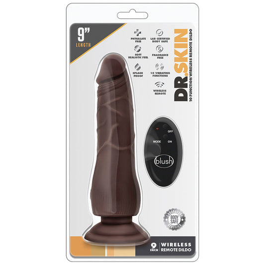 Dr. Skin 10 Function Wireless Remote Dildo-Chocolate 9 - UABDSM
