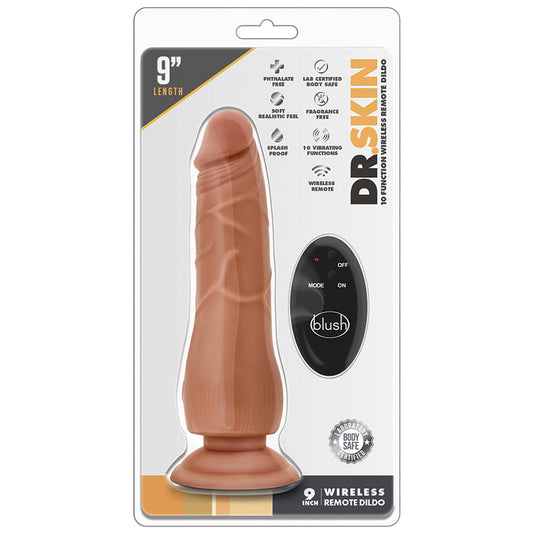 Dr. Skin 10 Function Wireless Remote Dildo-Mocha 9 - UABDSM