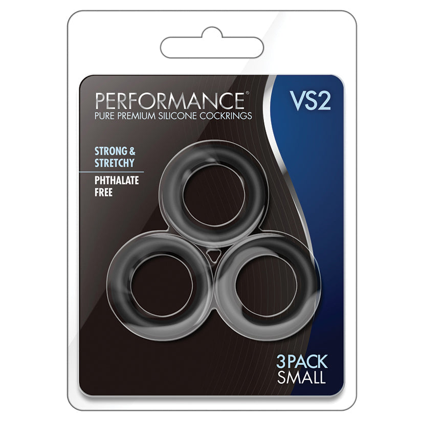 Performance - Vs2 Pure Premium Silicone Cockrings - Small - Black - UABDSM