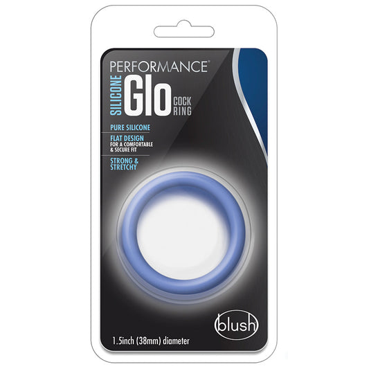 Performance - Silicone Glo Cock Ring - Blue Glow - UABDSM