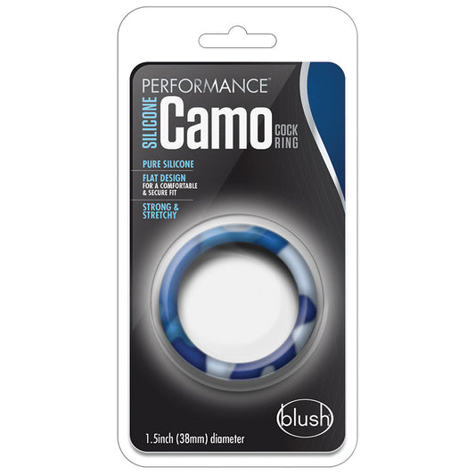 Performance - Silicone Camo Cock Ring - Blue  Camoflauge - UABDSM