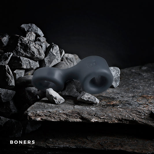 Boners Cock Ring And Ball Stretcher - Grey - UABDSM