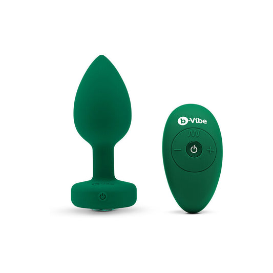 b-Vibe Remote Control Vibrating Jewel Butt Plug Emerald - UABDSM