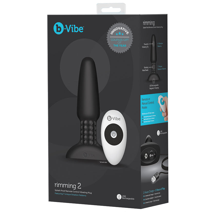 B-Vibe Rimming Plug 2-Black - UABDSM