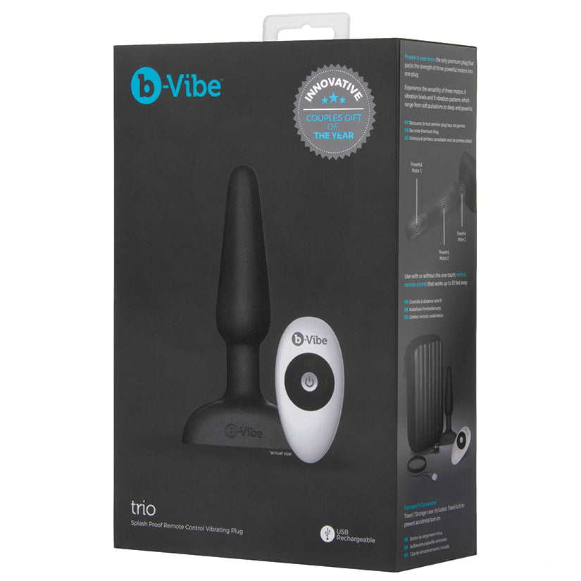 B-Vibe Trio Plug-Black - UABDSM