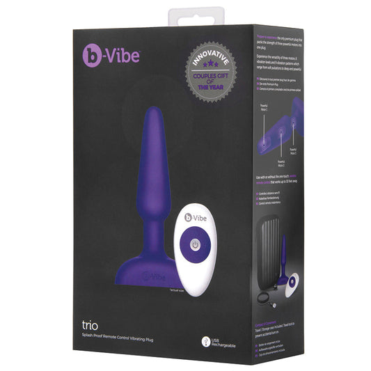 B-Vibe Trio Plug-Purple - UABDSM