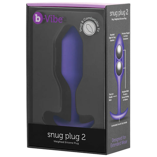 B-Vibe Snug Plug 2-Purple - UABDSM