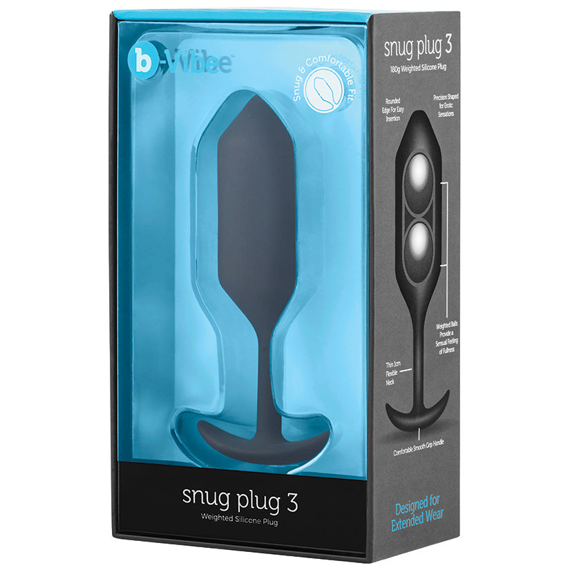 B-Vibe Snug Plug 3-Black - UABDSM