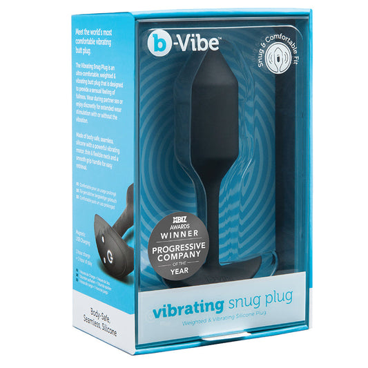 B-Vibe Vibrating Snug Plug-Black M - UABDSM