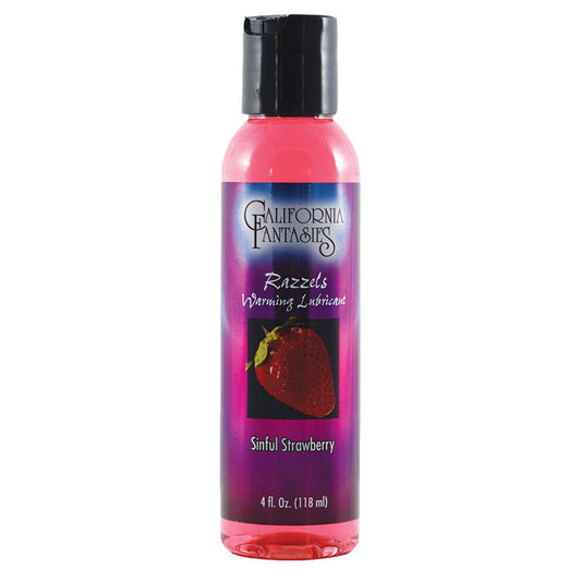 Razzels Warming Lubricant - Sinful Strawberry - 4 Oz. Bottle - UABDSM